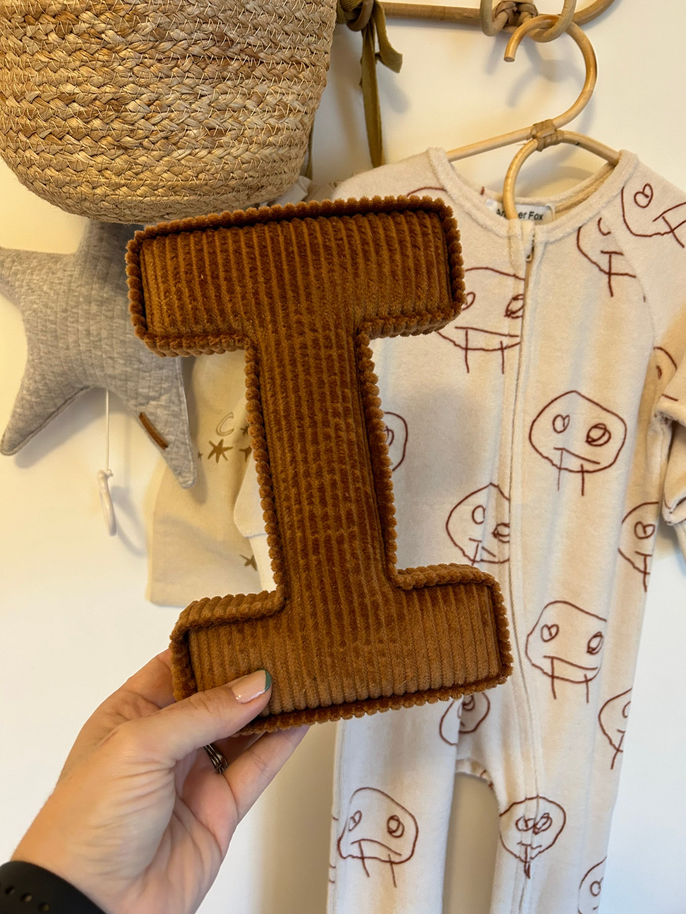 Neutral Nursery Decor Fabric Letters Birthday New Baby Gift, Baby Shower Gift, Christening Gift