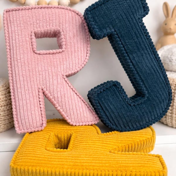 Personalised Nursery Letter | Corduroy Fabric Name Letter | Baby Name Sign | New Baby Gift | Nursery Wall Decor | Christening Gift