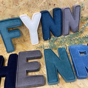 Decoración de pared con letras y nombre de tela personalizada