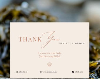 Recycled Seaweed Thank You Cards | Minimalist Eco Stationery UK