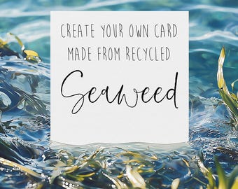 Personalised Recycled Seaweed Card | Eco Friendly Minimalist Greeting Card UK