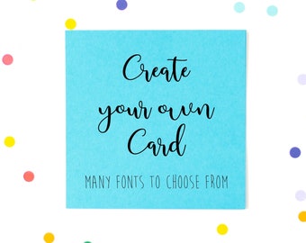 Custom Recycled Card | Personalised Birthday, Wedding, Occasion | Rainbow, Blue Options