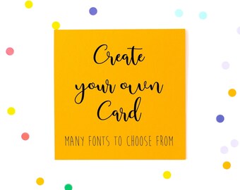 Custom Recycled Card | Personalised Birthday, Wedding, Rainbow Colours