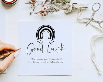 Eco Friendly Good Luck Card: Custom Rainbow Design