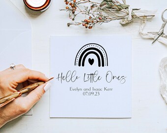 Hello Little Ones Twin Baby Card | Eco Friendly Recycled Paper Multiples Greeting