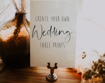 Custom Wedding Table Prints: Bespoke Text, Recycled Paper