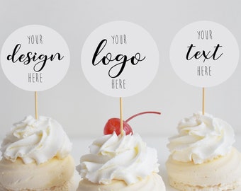 Personalised Eco Friendly Cake Topper, Custom Logo Branding, Recycled Card Tag UK
