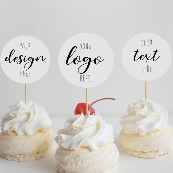 Eco friendly cake topper, design your own cake topper, recycled cake topper, food topper, price tag, logo label,