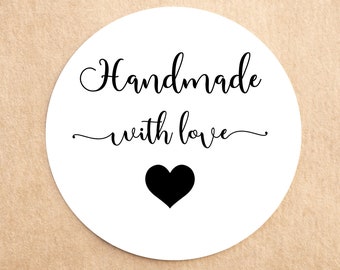 Handmade with Love Stickers: Eco-Friendly Recycled Paper Seals