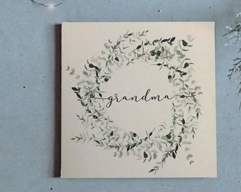 Eco Friendly Eucalyptus Wreath Card: Personalised Bespoke Design