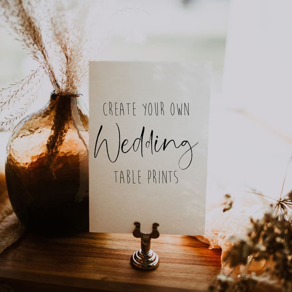 Create your own wedding prints, create your own wedding poster, custom wedding table prints, bespoke text print,  A0A1A3A5