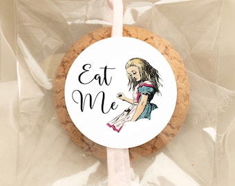 Eco Friendly Alice in Wonderland 'Eat Me' Stickers