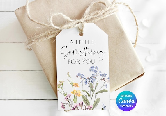 Wildflower Birthday Gift Tag Template | Editable Canva Label (Digital Download)