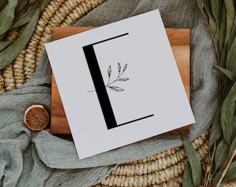 Eco friendly Personalised letter card, monogram card, alphabet card, initial card, recycled card,  typography card, greetings card