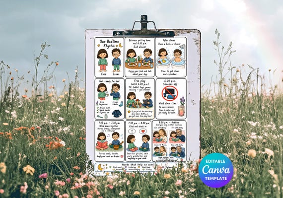 Custom Family Rhythm Planner | Personalised Digital Routine Chart | Visual Family Schedule | Bespoke Children's Routine Planner | Printable