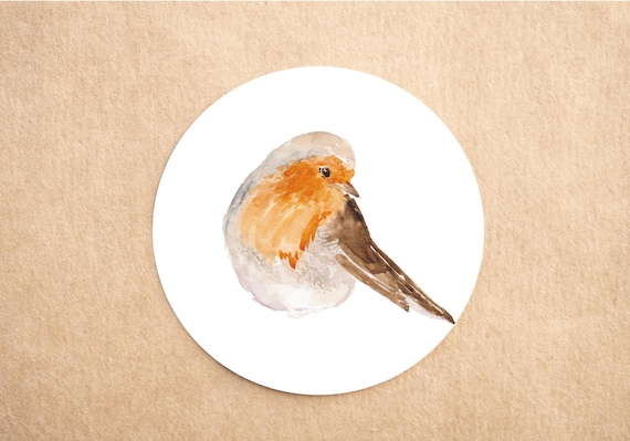 Robin Christmas Stickers | British Robin Gift Stickers | Traditional Christmas Packaging Labels | Robin Gift Sticker | Cottagecore Christmas
