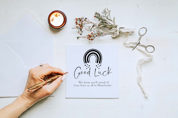 Eco Friendly Good luck card, Custom good luck card, Personalised good luck card, Rainbow good luck card, Recycled good luck card