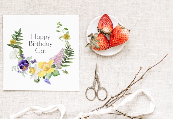 Personalised Floral Birthday Card | Recycled Paper, Customisable Message (15x15cm)