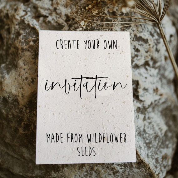 Wildflower invite made from wildflower seeds, A5 plantable invitation, Seed card, A5 invite that grows, create your own invitation