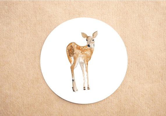 Fawn Christmas Stickers | Baby Deer Woodland Gift Stickers | Nursery & Baby Gift Labels | Woodland Christmas Packaging | Cottagecore Sticker
