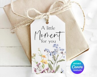 Wildflower Gift Tag Template | Editable Canva Wellness Label (Digital Download)