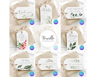 Eucalyptus Wedding Tags | 9 Editable Canva Templates (Instant Download)