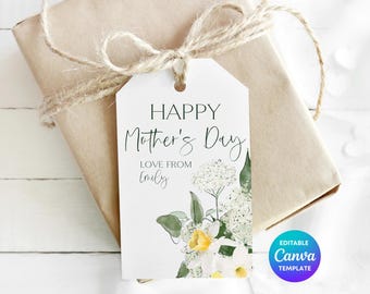 Floral Mother's Day Gift Tag Template | Editable Canva Thank You (Digital Download)