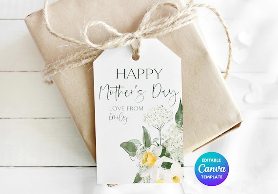 Floral Mother's Day Gift Tag Template | Editable Canva Thank You (Digital Download)