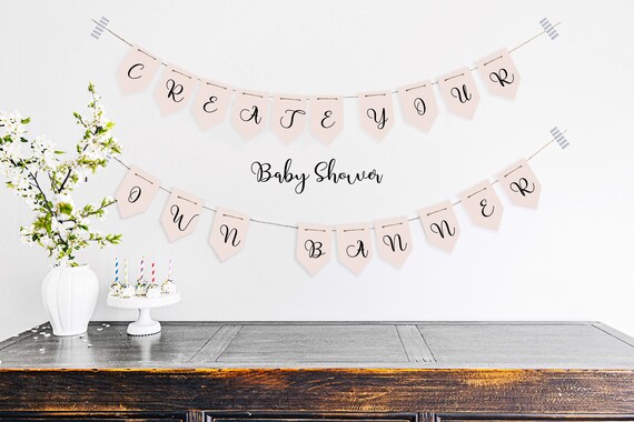 Eco Friendly Personalised Baby shower Bunting Handmade Party Decorations Customised custom paper bunting garland party banner Baby Party