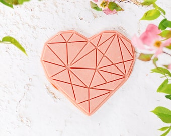 Geometric Heart Soap: Natural Shea Butter, Vegan Organic Soap