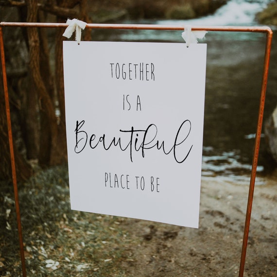 Design your own together is a beautiful place to be print, wedding print, custom text print, bespoke text print, boho poster A0A1A3A5