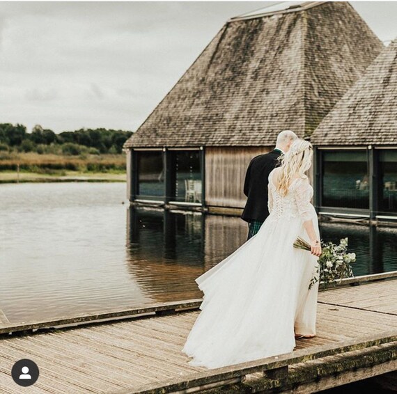 Maternity Wedding Dress Preloved Wedding Dress Bhldn Amelie Etsy
