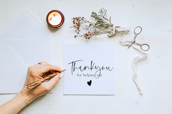 Eco friendly card Thank you for helping me card Thank you card Thank you friend card Custom thank you card Personalised thank you card
