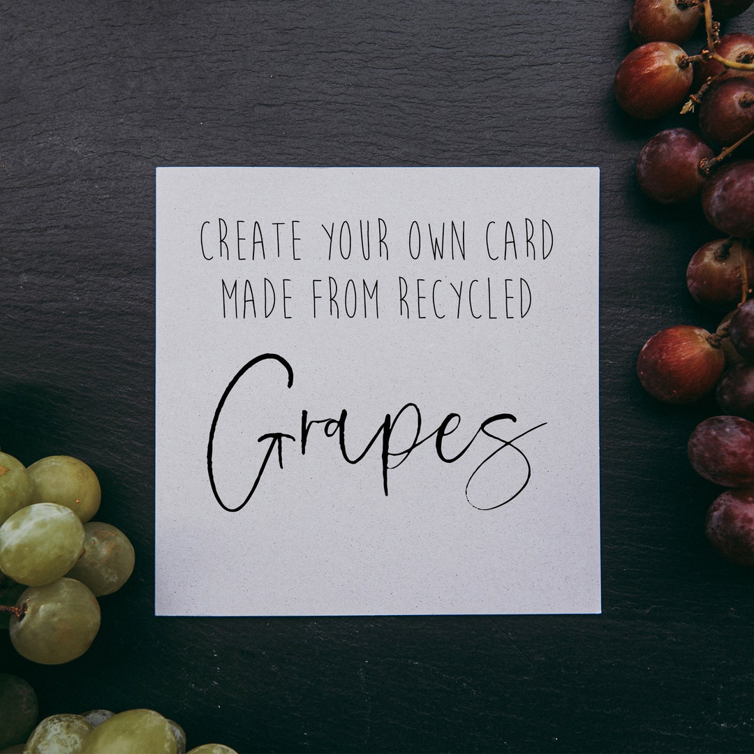 Eco Friendly Bespoke Card: Recycled Grape Wedding Card - Etsy