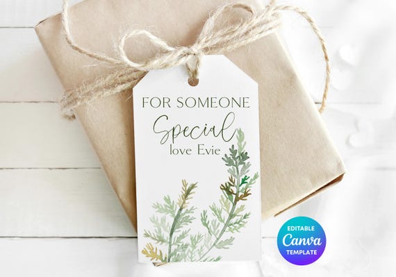 For Someone Special Coastal Botanical Gift Tag Template | Printable Seaweed Gift Tag | Editable Canva Ocean Gift Label | Seaside Tag