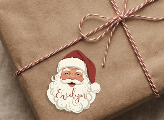 Personalised Santa Stickers | Vintage Christmas Gift Labels | Retro Santa Stickers | Custom Christmas Present Stickers | Santa Gift Tags