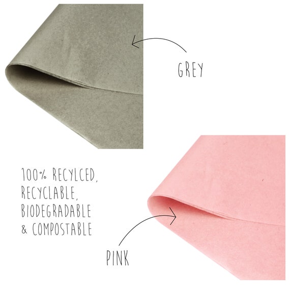 100% Recycled Pink Tissue Paper (375 x 500mm), eco friendly gift wrap, sustainable packaging, recycled gift wrap, eco friendly packaging