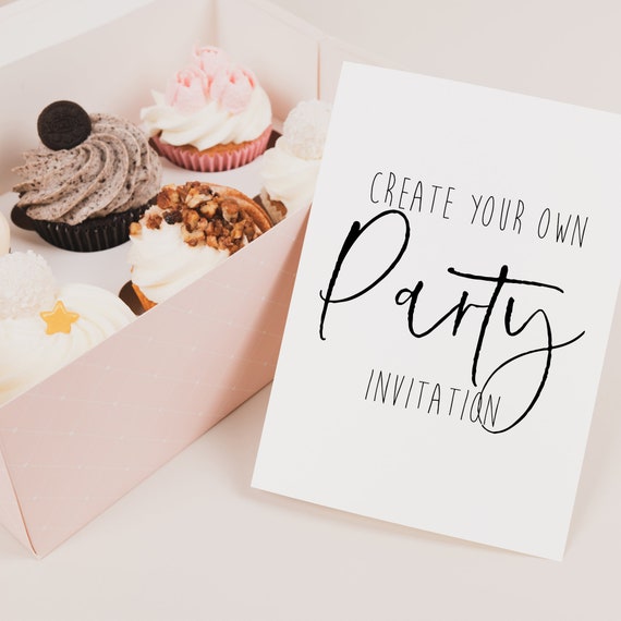 Eco friendly Create your own party invites, create your own party invitations, custom party invite, bespoke party stationery A5 invites