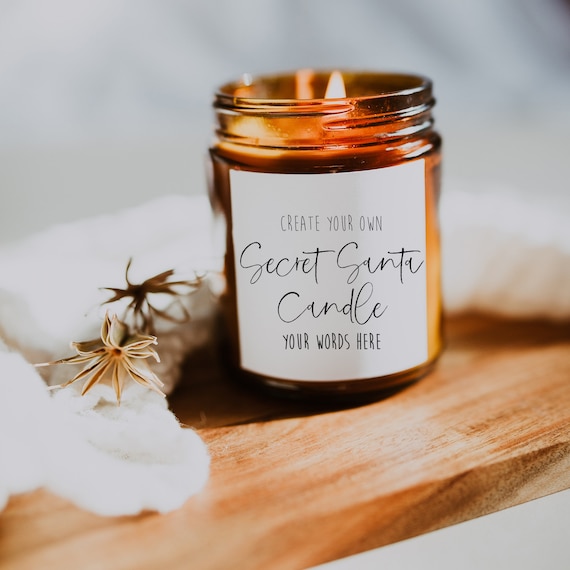 Secret Santa Candle Sticker | Personalised Candle Label | Custom Christmas Candle Sticker | Secret Santa Gift Label | DIY Candle Gift