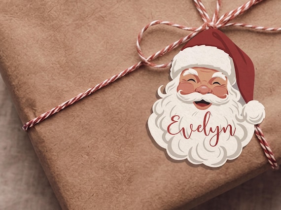Personalised Christmas Gift Tag | Vintage Santa Gift Tag | Custom Christmas Tag | Retro Santa Gift Label | Christmas Present Tag