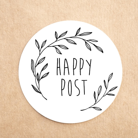 Happy Post Stickers | Recycled Packaging Labels, Small Business Thank You Seals