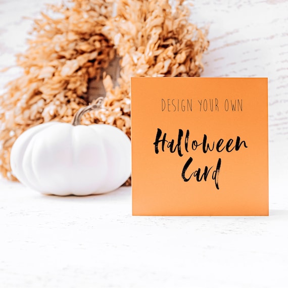 Personalised Halloween Card | Design Your Own Recycled Card | Bespoke Halloween Card | Custom Eco Friendly Card | Handmade Style Card