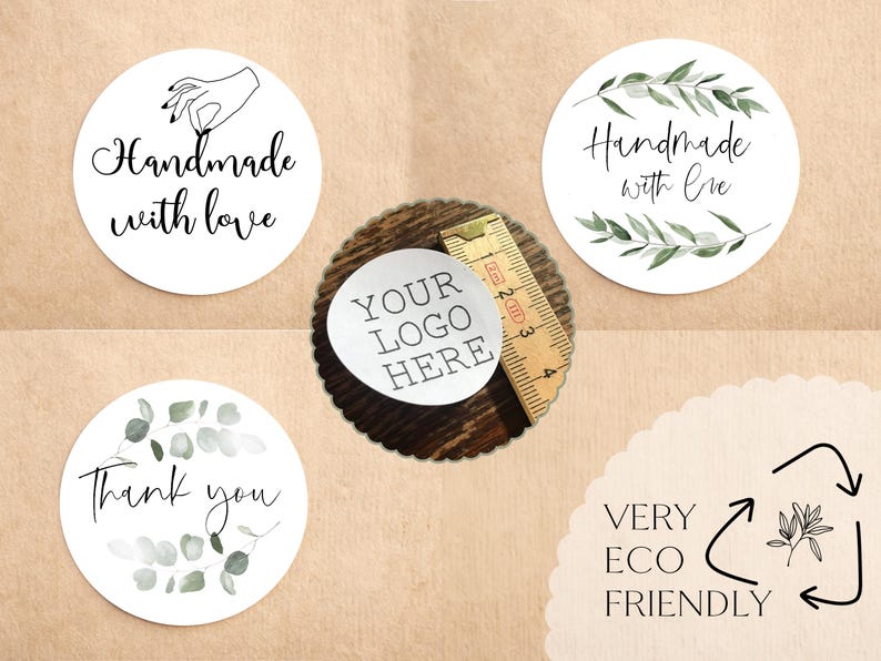 Eco friendly stickers, showing customised design options. Very eco friendly. Bohemian in style these stickers an eco friendly sticker option.