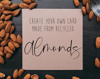 Eco Friendly Custom Card: Recycled Almond Stationery