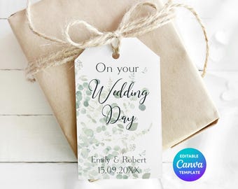 Eucalyptus Wedding Favor Tag | Personalised Place Setting (Digital Download)
