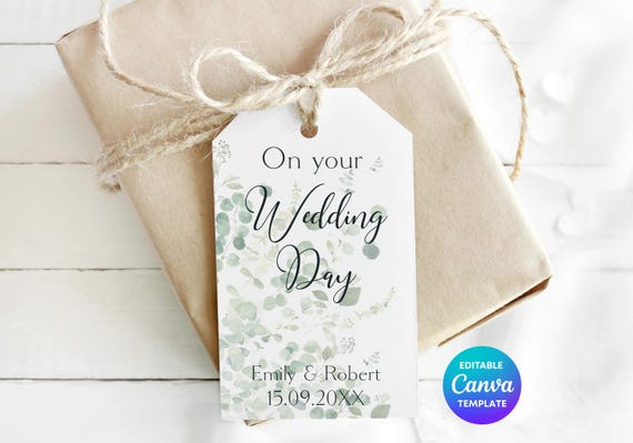 Eucalyptus Wedding Favor Tag | Personalised Place Setting (Digital Download)