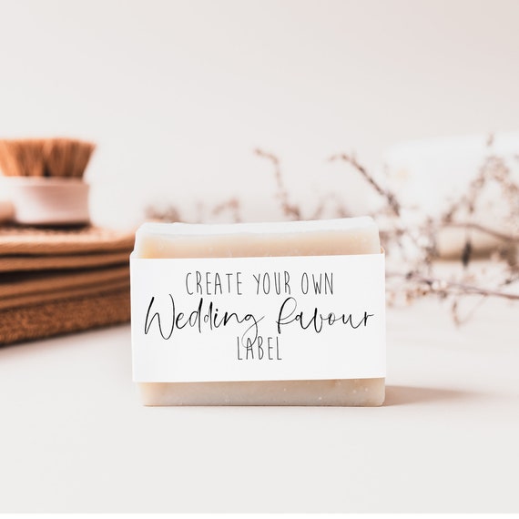 Create your own wedding favour labels, wedding favour tags, wedding favor packaging, eco friendly wedding favour soap strip labels