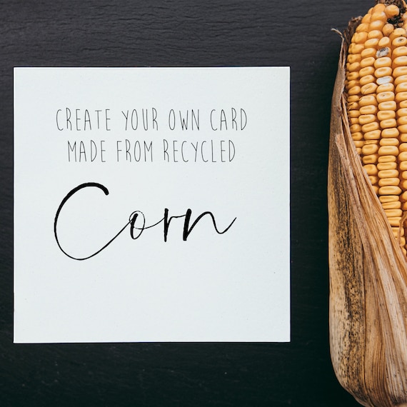 Eco Friendly Design your own card, bespoke card, custom wedding card, create a card, bespoke eco birthday card, made from recycled corn