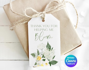 Daffodil Teacher Gift Tag Template | Printable Teacher Thank You Tag | Editable Canva End of Term Teacher Gift Label | Floral Teacher Tag