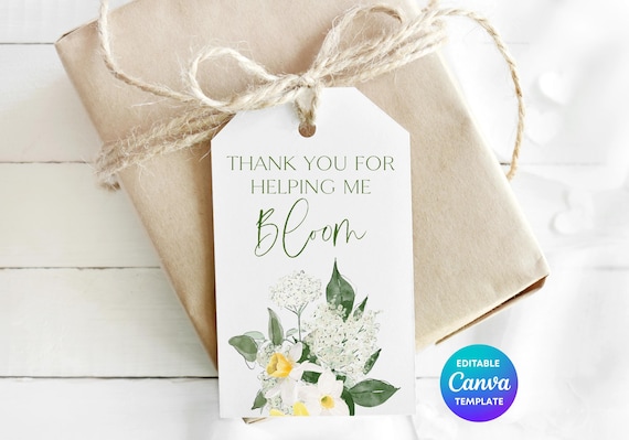 Daffodil Teacher Gift Tag Template | Printable Teacher Thank You Tag | Editable Canva End of Term Teacher Gift Label | Floral Teacher Tag